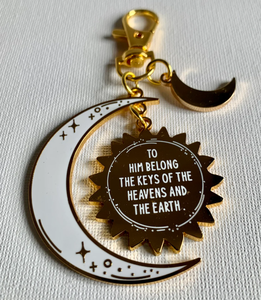 Nuovo Portachiavi in Lega di Zinco 2026, Smalto Duro, Sole e Luna, Portachiavi Islamico con Versetto del Corano, Regalo Musulmano - Product Image 2