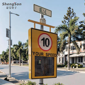 Señal de Radar de Velocidad Solar Portátil <span class=keywords><strong>con</strong></span> Pantalla LED, Construcción Metálica, Cámara de Advertencia Vial, Alta Intensidad Prismática - Product Image 2