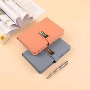 Cuaderno de tapa dura de cuero PU de mármol de lujo con bloqueo de contraseña cuaderno diario seguro para secreto - Product Image 4