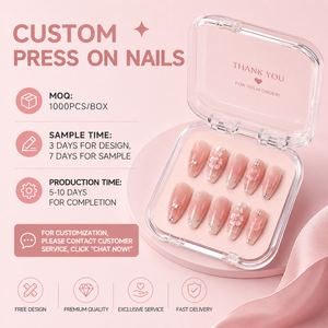 24 Uñas Postizas Doris Efecto Ojo de Gato, Longitud Media, Brillantes, Elegantes y Reutilizables, Set de Manicura para Mujer, Venta al Por Mayor - Product Image 2