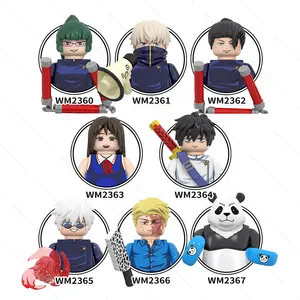 NEW Japanese anime 8pcs Jujutsu Kaisen character Itadori Yuji Fushiguro Megumi minifigs DIY Building Blocks toys for kids