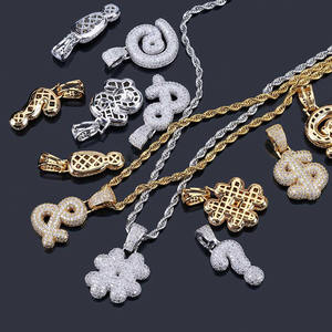 Collier de couple avec pendentif en forme de point d'interrogation, de dollar et de <span class=keywords><strong>clavier</strong></span>, micro-incrusté de zircon, tendance et original - Product Image 4