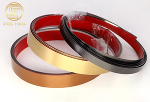 Hiện đại phẳng kim loại <span class=keywords><strong>TRIM</strong></span> tự dính Strip Rose Gold thép không gỉ cho <span class=keywords><strong>Wall</strong></span> & trần trang trí Nội Thất Tường <span class=keywords><strong>TRIM</strong></span> - Product Image 3