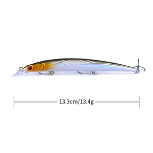 Esca da <span class=keywords><strong>Pesca</strong></span> Artificiale Minnow 13,3cm 13,4g per Lanci Lunghi, Jerkbait Rigido per Spigola, Wobbler per Acqua Salata e Dolce - Product Image 5