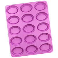 Neue Ideen 15-fach ovale DIY Silikonformen für handgemachte Seife, Kuchen und Grasgelee – lebensmittelecht