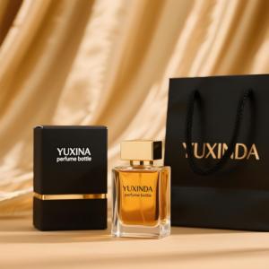 Customizable Transparent Glass 50ml Perfume Bottle 100ml Square Spray Empty Perfume Bottle <b>With</b> Package <b>Box</b>
