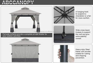 ABCCANOPY 10x10/12Ft Patio Gazebo Toldo con techo suave sedy zahradni Altan se zavesy <span class=keywords><strong>Valencia</strong></span> 3x3m Garden Point - Product Image 2