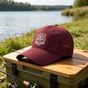 Custom Logo High Quality 6 Panel Laser Cut Hole Perforated Gorras Sports Performance <b>Hat</b> Mens Resistant Baseball Cap - Product Image 3
