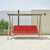 Fauteuil suspendu double en métal robuste, siège de relaxation extérieur élégant, mobilier de jardin durable pour la détente et la décoration