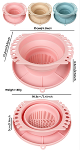 แปรงซิลิโคนอเนกประสงค์ 3-in-1 แบบพับได้ พร้อมจานผสมสีในตัว สำหรับแปรงศิลปะและแปรงแต่งหน้า - Product Image 6