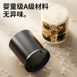 Cubo de basura cilíndrico de estilo vintage con tapa y ruedas para cocina, sala de estar, dormitorio, uso interior, capacidad de 1,05 kg - Product Image 3