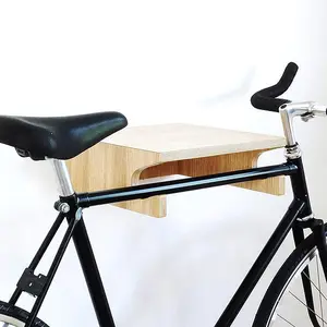 Высококачественная удобная деревянная настенная стойка для велосипеда, красивая настенная деревянная сосновая полка