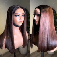 Alibaba venta al por mayor de productos Ombre Color marrón vietnamita SDD hueso pelucas de pelo liso para mujeres negras peluca sin pegamento cabello humano