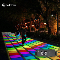 OneCraze CY-HW-001 Projecteur de sol interactif étanche à coque métallique, affichage 3D, système de projection au sol tout-en-un pour
