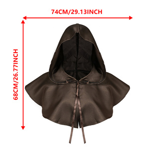 Cape Courte à Capuche Médiévale Vintage Gothique Sorcière Diable Poncho Léger Accessoire de Cosplay Halloween LARP - Product Image 6