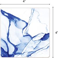 Sous-verres carrés absorbants en céramique écologique personnalisés de 4x4 pouces avec base en liège pour napperons de table et artisanat sur mesure