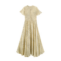 Robe d'été personnalisée 2026 pour femme, à pois, avec nœud papillon, col rond, manches courtes, robe midi fluide décontractée, OEM/ODM par l'usine chinoise