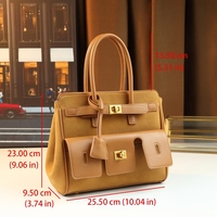 Tas Tote Desain Serbaguna Kapasitas Besar Tas Lokomotif Wanita Tas Tangan Multi-saku dengan Kunci
