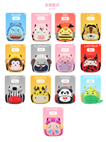 Sac à dos personnalisé en peluche pour enfants, en polyester, motif singe de zoo mignon, en matériau de plongée, avec fermeture éclair, pour l'école
