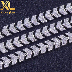 Durable 8MM Cuban Link <b>Chain</b> Gold Plated Arrow Design Full <b>Iced</b> <b>Out</b> Cubic Zircon Bracelet Pave Hop Jewelry Gift - Product Image 1