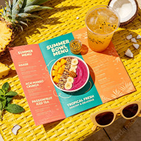 Menu personnalisé en papier tri-plié en couleur, brochure, menu de plats à emporter pour restaurant, dépliant pour café-bar