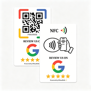Étiquette de carte en PVC personnalisée NTAG213 NFC RFID pour <span class=keywords><strong>Google</strong></span> TikTok Review Social Media Business Membership Card Payment QR Bar Code - Product Image 2