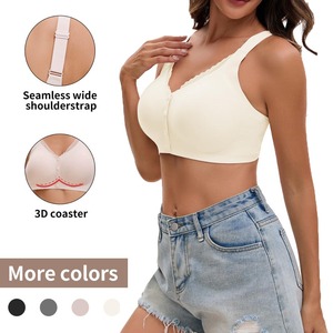 Soutien-gorge sans armatures YIYI grande <span class=keywords><strong>taille</strong></span> à fermeture avant, couvrant entièrement la poitrine, <span class=keywords><strong>invisible</strong></span>, lisse, dos en U, avec coussinets semi-fixés - Product Image 3