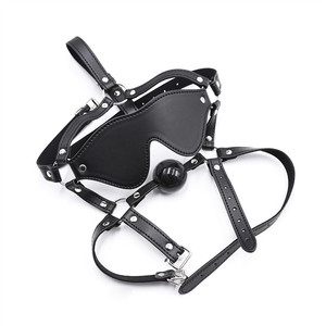 Özelleştirilmiş esaret BDSM Slave seks yetişkin oyuncaklar ayarlanabilir nefes deri fetiş koşum ile yumuşak top blindkörü körüne ağız Slave - Product Image 5