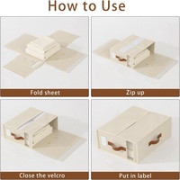 Organisateur de rangement pour draps en tissu non tissé de haute qualité avec fermeture éclair, organisateur de literie empilable pour couvertures et housses de couette, visible