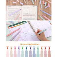 Ensemble combiné de stylos gel, surligneurs et pochettes à crayons en plastique grande capacité, couleurs macaron, pour journalisation, étudiants et peinture