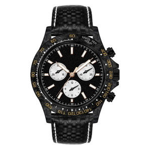 Montre chronographe en quartz personnalisée OEM, boîtier en fibre de carbone, verre saphir, étanche 50M - Product Image 2