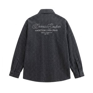 Overshirt voor heren, lange mouwen, zwaargewicht, casual, groot, lang, grote maten, oversized, ontspannen pasvorm, herfst, ademend, 6XL, 7XL - Product Image 2