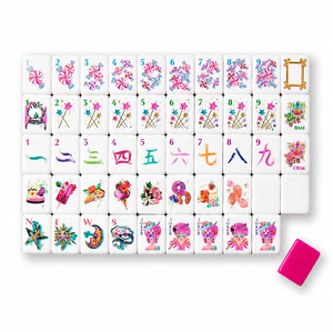 Jeu de Mahjong américain 166 tuiles 4 couches, thème bonbons et friandises, rose <span class=keywords><strong>Pop</strong></span> Art, en acrylique, OEM - Product Image 5