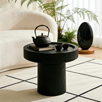 Tabouret à dossier noir carbonisé en bois d'origine, modèle de table à thé sculpté en racine, créatif, pour gîte, hôtel, club de loisirs, art