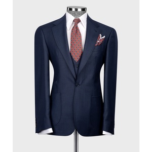 <span class=keywords><strong>Costume</strong></span> <span class=keywords><strong>homme</strong></span> <span class=keywords><strong>bleu</strong></span> <span class=keywords><strong>marine</strong></span> à revers cranté personnalisé, simple boutonnage, 3 pièces, blazer, gilet, <span class=keywords><strong>pantalon</strong></span>, <span class=keywords><strong>costume</strong></span> formel <span class=keywords><strong>homme</strong></span> de haute qualité - Product Image 2