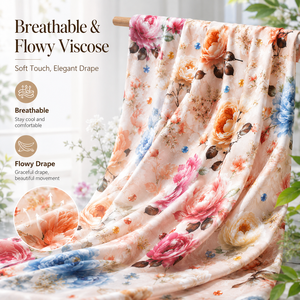 Rollo de Tela de Rayón Tejida con Estampado Personalizado, Diseño Hawaiano, 100% Rayón Challis, para Vestidos de Playa para Mujer - Product Image 2