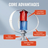 Éoliennes à axe vertical WUXIYUNXINDA 300W/500W, sortie 12/24/48V, diamètre du rotor 1,15-1,3M, livraison directe d'usine depuis la Chine