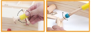 Boîte à outils en <span class=keywords><strong>bois</strong></span> pour enfants, <span class=keywords><strong>jouet</strong></span> de jeu de rôle éducatif, <span class=keywords><strong>jouet</strong></span> multifonctionnel en <span class=keywords><strong>bois</strong></span> pour garçons, jeu de démontage de vis et d'écrous - Product Image 5