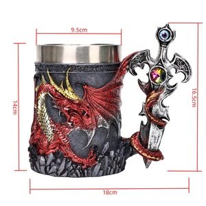 Jarra de Cerveza con Diseño de Espada de Dragón Místico, Revestida de Acero Inoxidable, para Coleccionistas y Gamers - Product Image 6