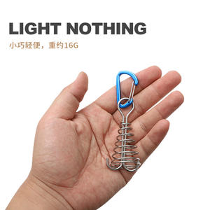 Ganchos de sujeción con resortes para tiendas de campaña, para uso en exteriores, color rojo y azul, gancho fijo de una sola capa - Product Image 5