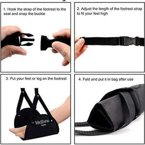 Portable Travel Leg Rest <b>Hammock</b> 42x20cm Black Drawstring Bag Included Adult Use - Product Image 4
