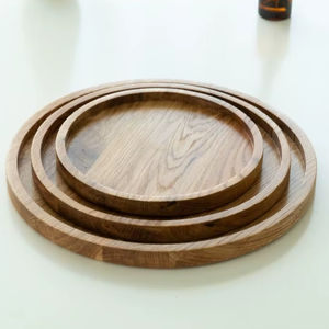 Bandeja de Servicio de Té de Bambú, Bandeja Redonda de Bambú para Servir Alimentos con Asas, Plato Rectangular para Servir el Desayuno - Product Image 1