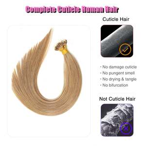 ต่อผมปลายขนนกบราซิลคุณภาพสูง 6D ผมแท้ 100% เรมี่  แบบเย็บสองชั้น ย้อมสีบลอนด์หรูหรา เรียบลื่น - Product Image 4