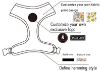 Ensemble de harnais pour chien réglable par sublimation, accessoires pour animaux de compagnie personnalisés, harnais de poitrine pour chien, collier et laisse