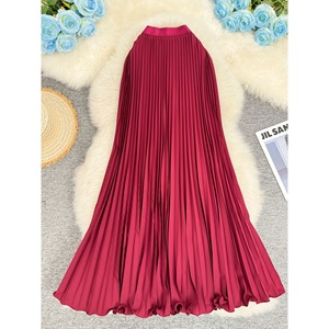 Jupe plissée Annshine style <span class=keywords><strong>euro</strong></span>-américain, coupe évasée, classique et polyvalente, taille haute, amincissante, ligne A, longueur midi - Product Image 2