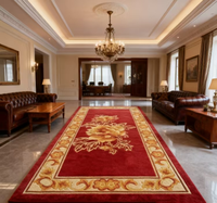 Tapis ovale de haute qualité en laine/soie tissé à la main en Chine, tapis de prière antistatique noué à la main pour le salon