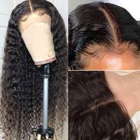 Perruque Cheveux Humains Vierge Brésiliens Remy Ondulés Profonds, Densité 150%-250%, Lace Front Marron 4x4 5x5 13x4 13x6, Cheveux de Bébé Longs