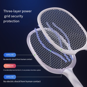 Ventes directes usine : Raquette anti-moustiques électrique 2-en-1 en ABS, rechargeable, à attaque instantanée, avec filet de sécurité multicouche - Product Image 3