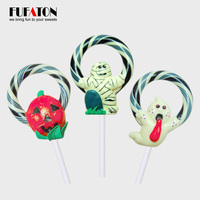 Sucettes dures personnalisées à saveur de fruits, bonbons durs en forme de crâne effrayant, friandises sucrées sur le thème d'Halloween