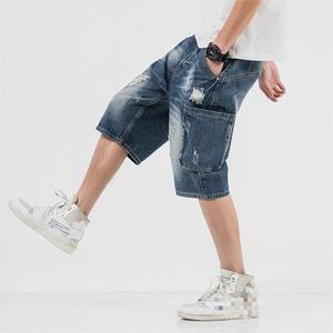 Nouveau modèle de short <span class=keywords><strong>chino</strong></span> déchiré en jean pour <span class=keywords><strong>homme</strong></span>, design personnalisé, respirant, taille mi-haute, décontracté, coupe ample, multi-poches - Product Image 6
